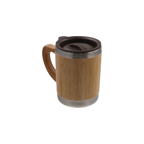 Taza de viaje con mango y aislamiento de bambú y acero inoxidable miniatura 4
