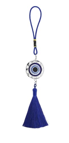 Image of Decorative Blue Evil Eye Circle Wall Hanging for Home Entrance Door Car Dashboard Office Hall Nazar Battu Pendant Ornament Good Luck and Prosperity Decoration Gift Items
