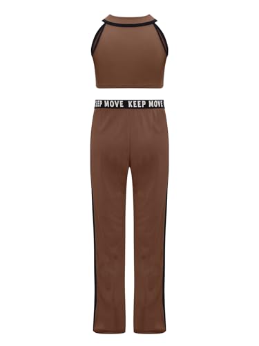 Kids Girls Tracksuits Workout Sports Suit 2 Piece Crop Tank Top And Sweatpants Sets Hip Hop Street Dancewear2