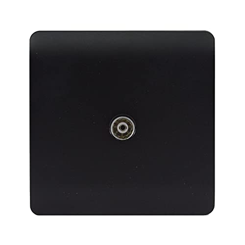 Trendi Artistic Modern 1 Gang TV Socket Matt Black