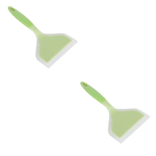 COLLBATH 2pcs Silicone Pan Turner Nonstick Spatula for Frying Pans Heatproof Dishwasher Safe Cooking Utensil