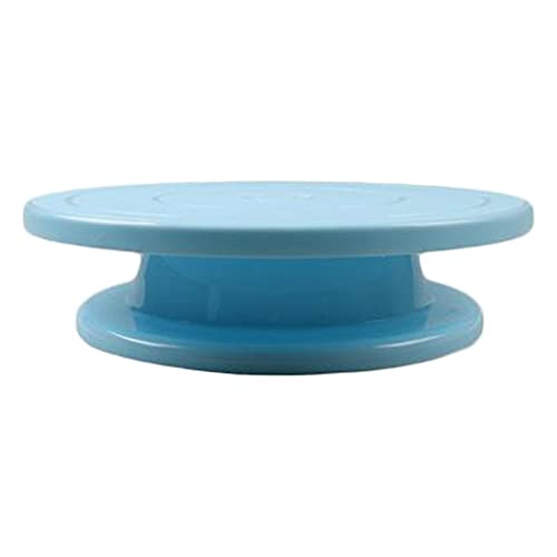 FJMQHU Base Giratoria para Pasteles con Soporte Plástico Plato Liso de Repostería y Pedestal Redondo Rotación Bidireccional Adecuada para Cocina y, Azul, Individual