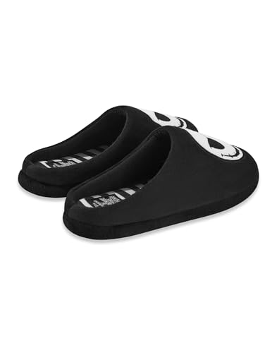Disney The Nightmare Before Christmas Unisex Slippers | Adults Slip On Mules with Jack Skellington Character Face in Black2