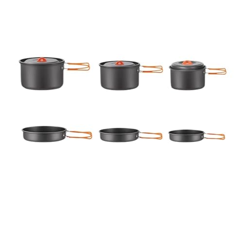 X psblty This Aluminum Outdoor cookware Set Includes pots, Pans, a Camping Frying pan, and a Complete Set of Cooking Utensils.(7-10peoplefryingcombination)