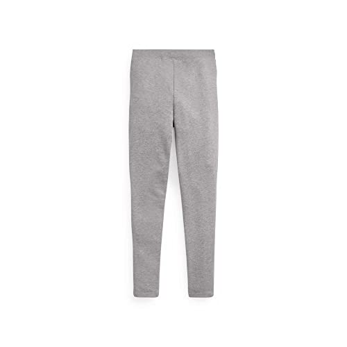 POLO RALPH LAUREN Girl's French Terry Leggings (Big Kids) Light Grey Heather SM (7 Big Kid)2