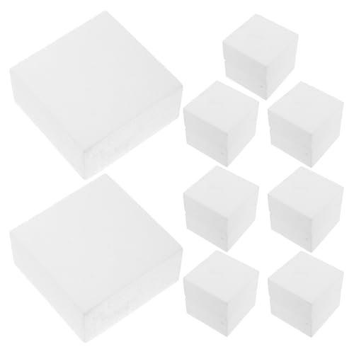 WRITWAA 16 Piezas Bloque de Cuadrado Blanco para Modelado y Soporte Seguro de, Adecuado para Arreglos y Exhibiciones Creativas en Repostería