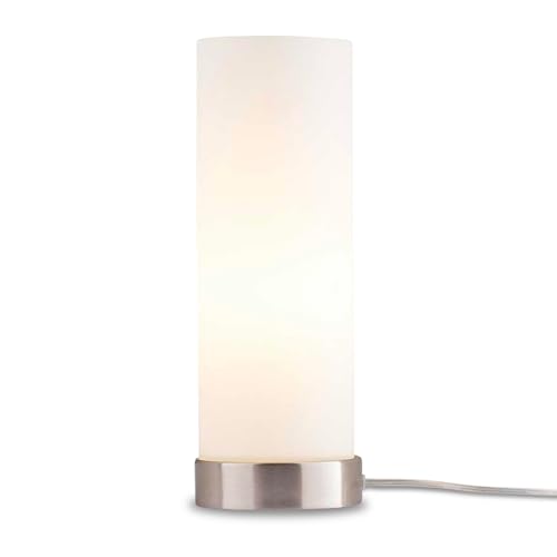 KHG Tischlampe Silber Glas E14 10,5cm Ø Tischlampe aus Glas Basic Modern Pop