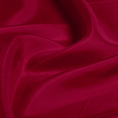 F.D.SILK 8MM 100% Mulberry Purplish Red Silk Habotai Fabric by The Yard, 48 Colors, DLF0813