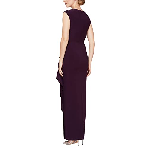 Image of Alex Evenings Women's Long Column Dress with Sweetheart Neck (Petite and Regular)