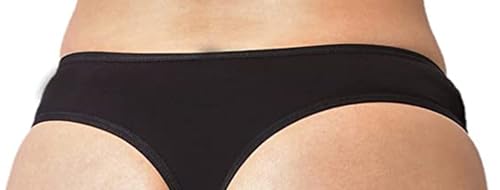 Image of pavvoin Women's Plain Cotton Blend Thong mid Rise Panty