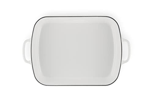 Image of Le Creuset Enameled Cast Iron Rectangular Roaster, 5.25 qt., White | 5.25 qt. (9.8 inch x 13 inch)