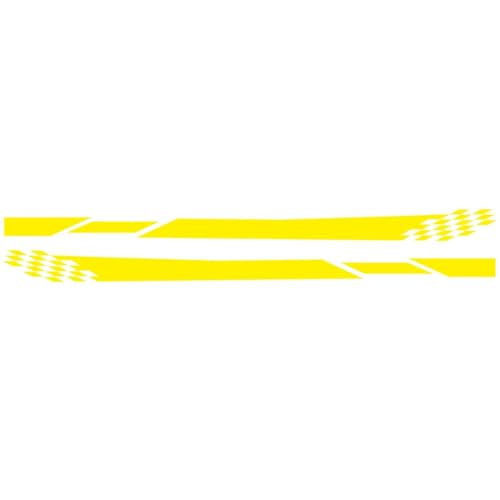 Sticker voiture racing stripes jaune bande latérale autocollante et vinyle tuning auto