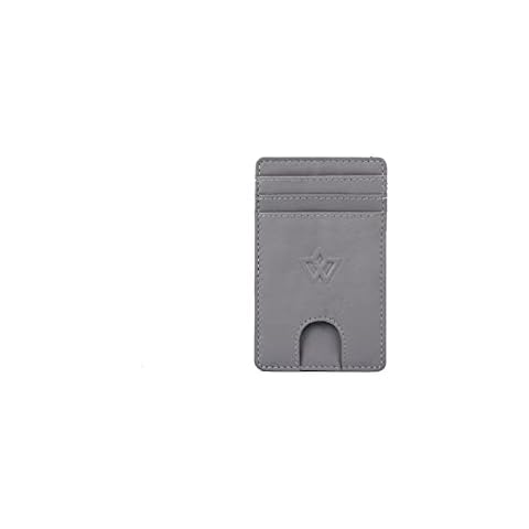 Unisex Leather Stick-on Card Holder by Wasama | Colours Available | Multiple Card Slots, for Phone case | RFID Protection | The Handy - Icyfrost Grey Cover