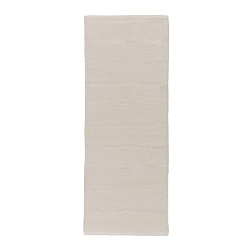 URBANARA Baumwoll-Läufer Khara 80x250 cm - 100% Baumwolle, feine Webstruktur Handgewebt...