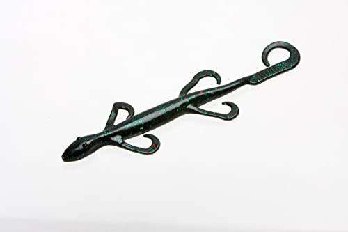 Zoom Bait 8-Inch Magnum Lizard Bait-Pack of 9 (Black Emerald)