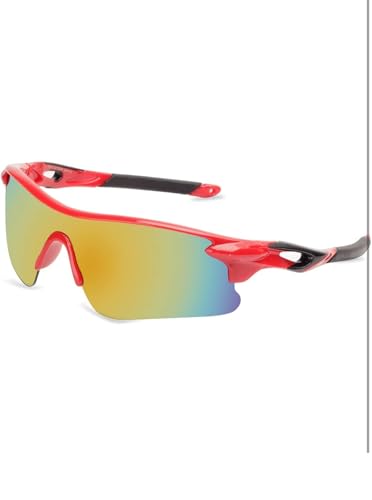 Image of Sports Sunglasses for Men & Women | UV400 Protective Shield Lens | Lightweight Cycling, Running, Driving, Cricket, Fishing & Outdoor Wraparound Sunglasses