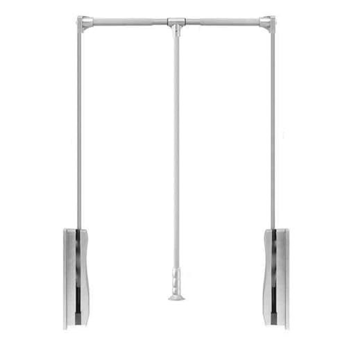 Tringle de penderie rétractable à double effet pour suspendre sans effort