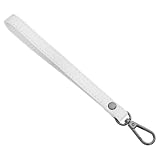 Photo Gallery suikihum cinturino da polso in pelle, lunghezza 20 cm, con portachiavi, bianco, fibbia nera Photo Gallery suikihum cinturino da polso in pelle, lunghezza 20 cm, con portachiavi, bianco, fibbia nera