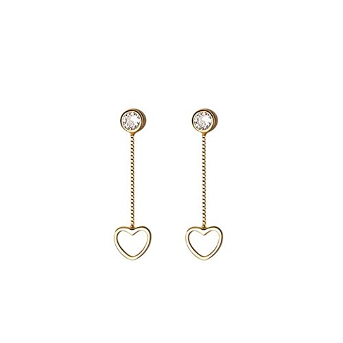 Boucles d'oreilles en Argent 925 rondes en zircon et pendentif amour creux haut de gamme