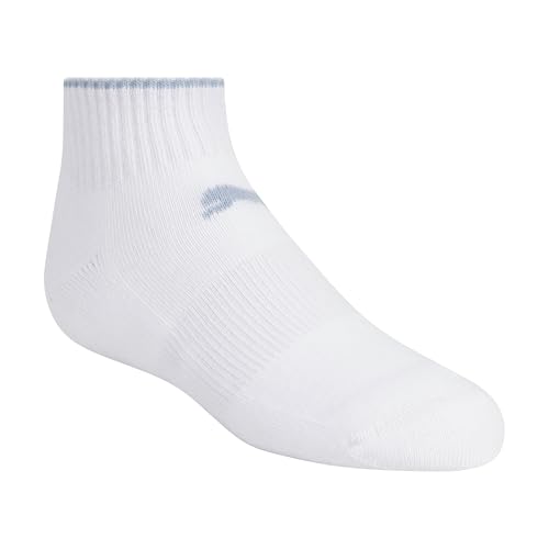PUMA Girls' Quarter Crew Socks (8-Pack), White/Pastel, 7-8.5 - image 3