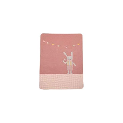 David Fussenegger Babydecke rosa mit Hase Motiv aus Baumwolle 70x90 cm flauschig weich Cover