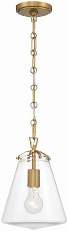 Crystorama Voss 1 Light Luxe Gold Mini Pendant with Clear Glass Shade