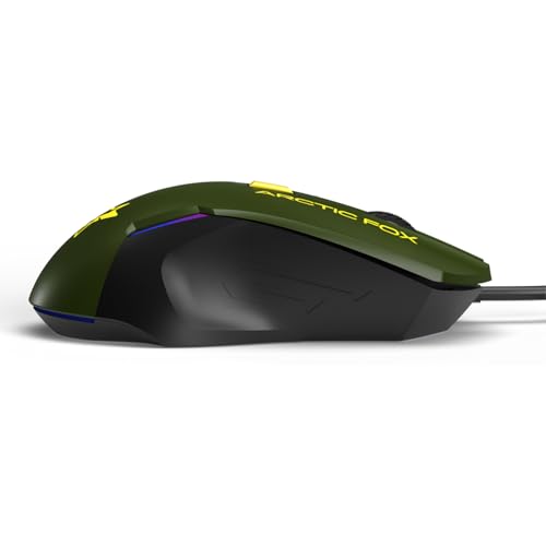 Image of Arctic Fox Wired USB Gaming Mouse with Breathing Lights and DPI Upto 3600 (Forest Olive)