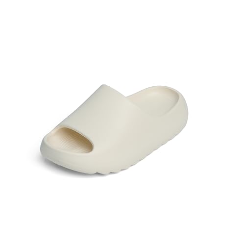 PSROCS Sandalias de baño para niños y niñas, sandalias de baño y piscina, Beige, 9-10 Little Kid