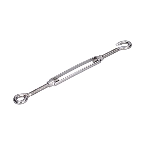 aqxreight 5Pcs Turnbuckle Hook and Eye Wire Rope Tension 304 Stainless Steel Shade Sail HardwareM6 (M6) miniatura 4