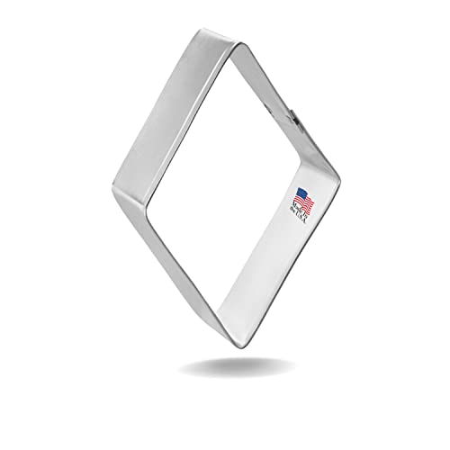 Foose Diamond Cookie Cutter 3 Inch –Tin Plated Steel Cookie Cutters – Diamond Cookie Mold