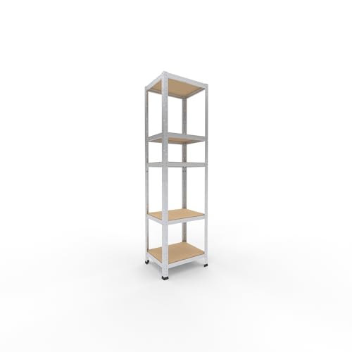 shelfplaza® HOME Schwerlastregal 180x50x40cm verzinkt/Metallregal mit 5 Böden/als Kellerregal, Garagenregal, Werkstattregal oder Lagerregal/Steckregal Metall mit 175kg Tragkraft