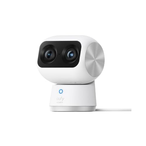 eufy Security Indoor Cam S350, caméra à Double Objectif, caméra de Surveillance 4K UHD avec Zoom × 8 et Rotation/Inclinaison 360°, idéale pour babyphone/caméra pour Animaux de Compagnie/sécurité