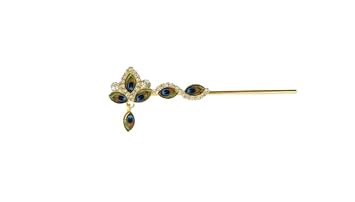 Kanha Ji Mor Pankh Bansuri, Krishna Flute with Peacock Feather, Gold Tone, 3 Inch, Laddu Gopal Shringar Pooja Accessory, Pack of 2