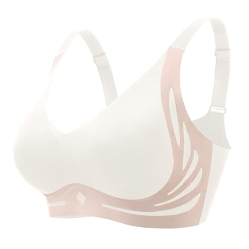Bras for Women No Underwire Comfortable Lightweight Wireless Seamless Full Coverage Everyday Bras,Begei,L Beige