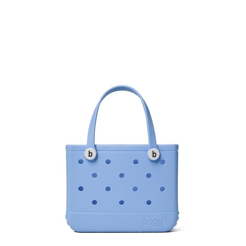 Image of BOGG BAG Bitty Small Tote - 11 inch x 8.5 inch x 4.5 inch - Durable, Washable, Tip-proof - Beach, Pool, Boat, Work, Sports (Carolina on My Mind with White Buttons)