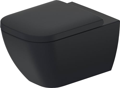 Duravit Happy D.2 Wand-WC Innenfarbe Anthrazit Hochglanz, Außenfarbe Anthrazit Matt 540mm