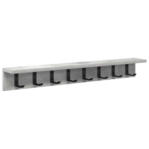 XHNIFBN Perchero de pared de hormigón gris 80 x 10,5 x 10,5 cm – Moderno perchero de pared de madera con gancho y estante para pasillo y entrada