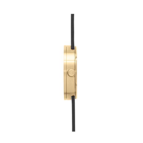 Leff Amsterdam - D42 - Watch - Stainless Steel - Brass Case - Black Leather Strap - Ø 42Mm - #TOP3