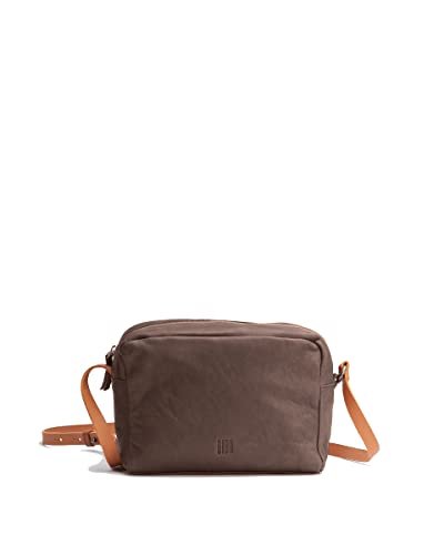 BIBA Bolso de Mujer de Cuero Genuino, Bolso Bandolera Leather Atlanta Winter ATW2LO, Asa Larga, Cierre con Cremallera, Piel de Cabra Legítima, Color Cuero