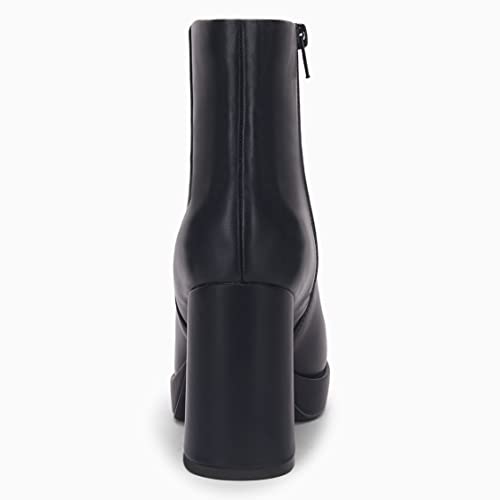 Rilista Platform Boots for Women Chunky High Heels Ankle Booties Square Toe Side Zipper Punk Boots4