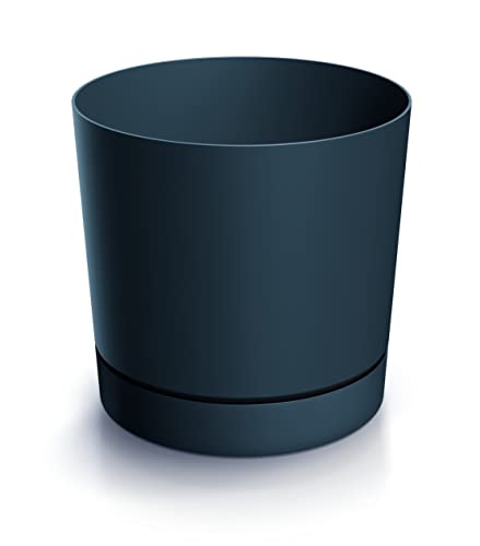 Blumentopf Ø 24 cm, Höhe 23 cm | Übertopf in Eleganter Design aus langlebigem Kunststoff, witterungs- und UV-beständig | Blumentöpfe für stilvolle Garten- und Raumgestaltung | Anthrazit