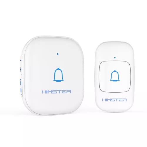 Image of himster Wireless Doorbell, Waterproof Door Bell Chime Kit Alarm for Home at Over 1000 Feet Range Operating with 56 Melodies, LED Flash, 7 Levels Adjustable Volume (White 1 Transmitter & 1 Receiver)