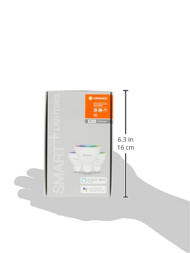 LEDVANCE Lámpara reflectora LED inteligente con tecnología WiFi, base GU10, color de luz intercambiable(2700-6500K), colores RGB intercambiables, regulable, reemplazo de 50W, SMART+ SPOT, paquete de 3 - imagen 4