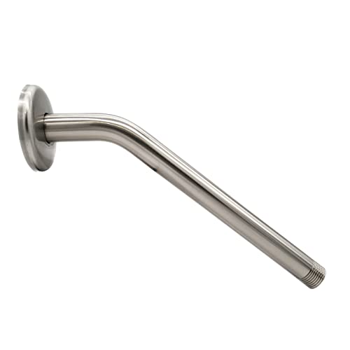 Westbrass D302-1-07 1/2" Ips X 10" Wall Mount Shower Arm With Sure Grip Flange, 1-Pack, Satin Nickel #TOP5