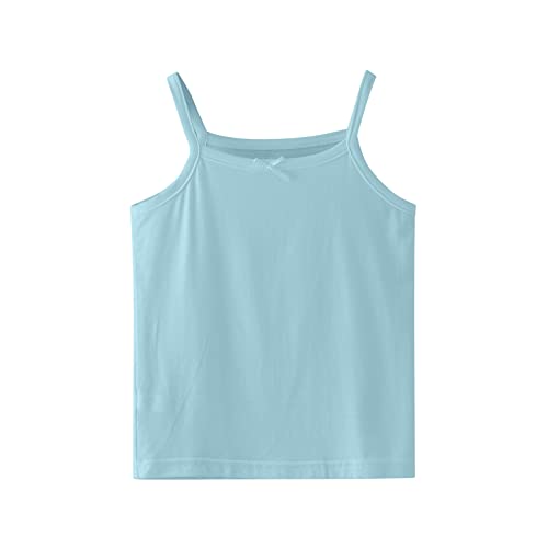Girls Camisole Sleeveless Tank Tops Kids Breathable Lightweight Dance Shirts Solid Color Bownot 𝗦tretch Undershirts