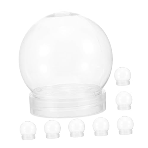 HAMPPLIES 8 pièces DIY Boule à Neige Transparente avec Bouchon Globe Plastique Clair pour Loisirs et Décoration de Noël Facile à Remplir et Réutilisable