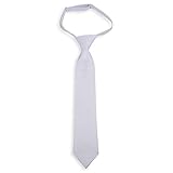 Boy's White Satin First Communion Tie with Embroidered Chalice