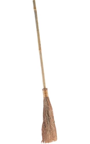 Halloween Witch Broomstick - Long Wooden Style Costume Decoration
