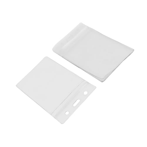 Tarjetas de identificación de plástico transparente portacredenciales vertical cierre zip 5 piezas 3
