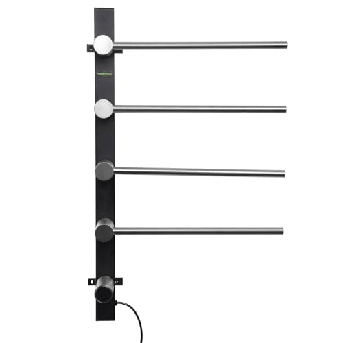 Bathroom Towel Warmer Rack | 4 Stainless Steel Heated Towel Rail - Electric Towel Warmer with Timer, Display, Adjustable Temperature for Bathroom, Apartment